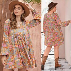 Rusttydustty Bohemian Floral Dress Size 2XL